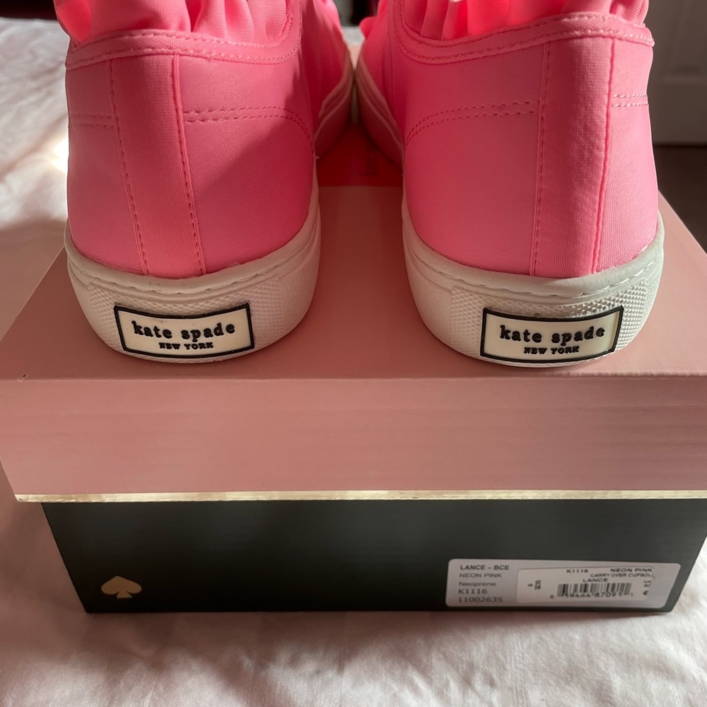 Kate Spade Lance Ruffle Neon Pink Sneakers NIB K1116 9